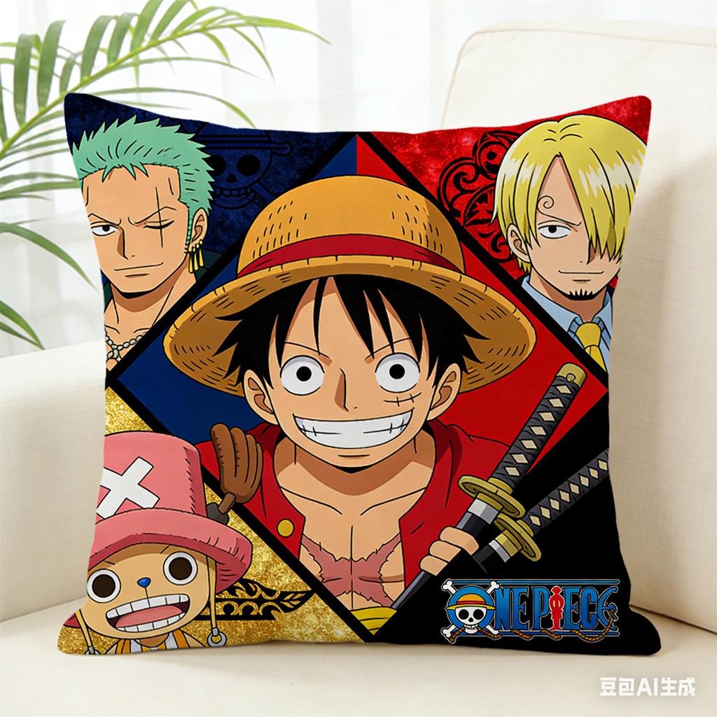 One Piece Pillow Cover Anime Fan Favorite Character Print Decorative Pillowcase for Bedroom Living Room and Anime Enthusiasts