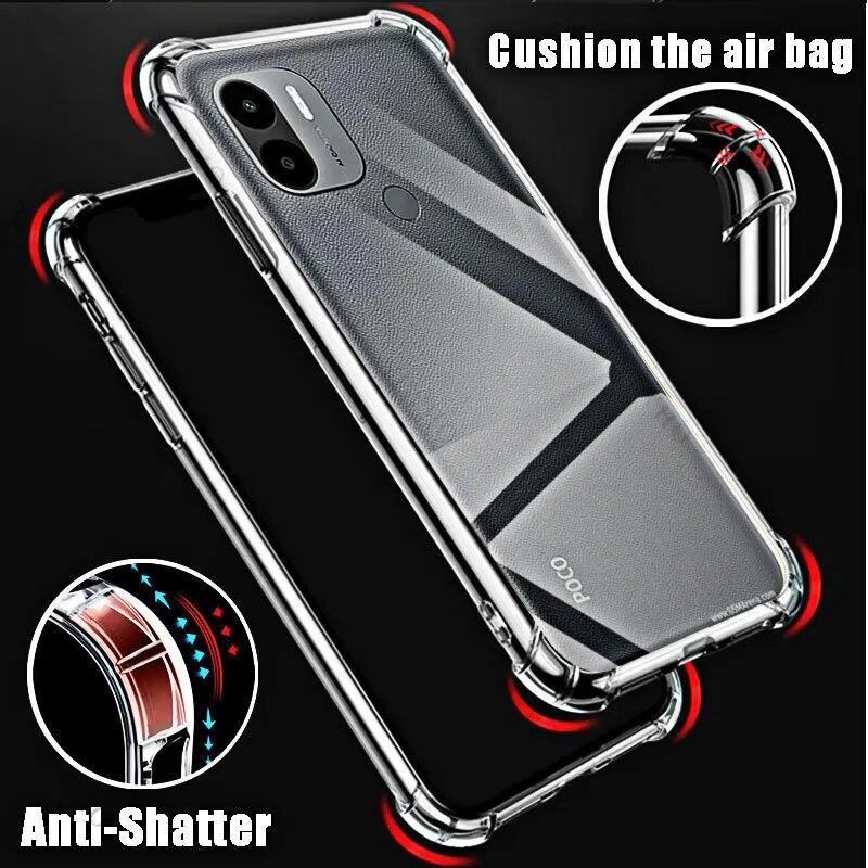 For Xiaomi Poco C51 Clear Phone Soft Case HD TPU Transparent for Xiaomi Poko C 51 6.52" MZB0E6DIN Shockproof Anti-Scratch Covers