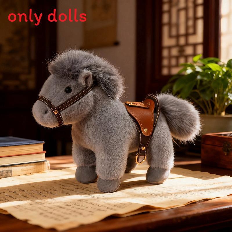 

Horse Plush Toy For New Year Gift And Collectors Grey,13cm