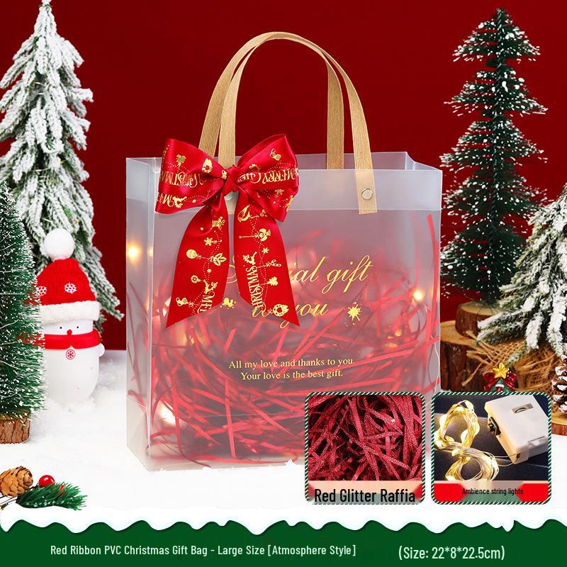 Christmas Eve Apple Candy Souvenir Handbag - Creative Transparent Gift Bag