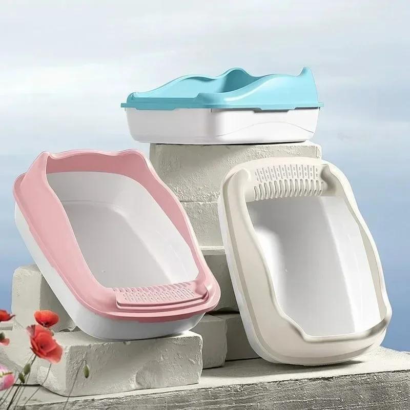 Large Semi Enclosed Cat Litter Box with Open Spill Prevention Extra Large Cat Litter Box Pet Supplies Cat Litter Box Cat Toilet