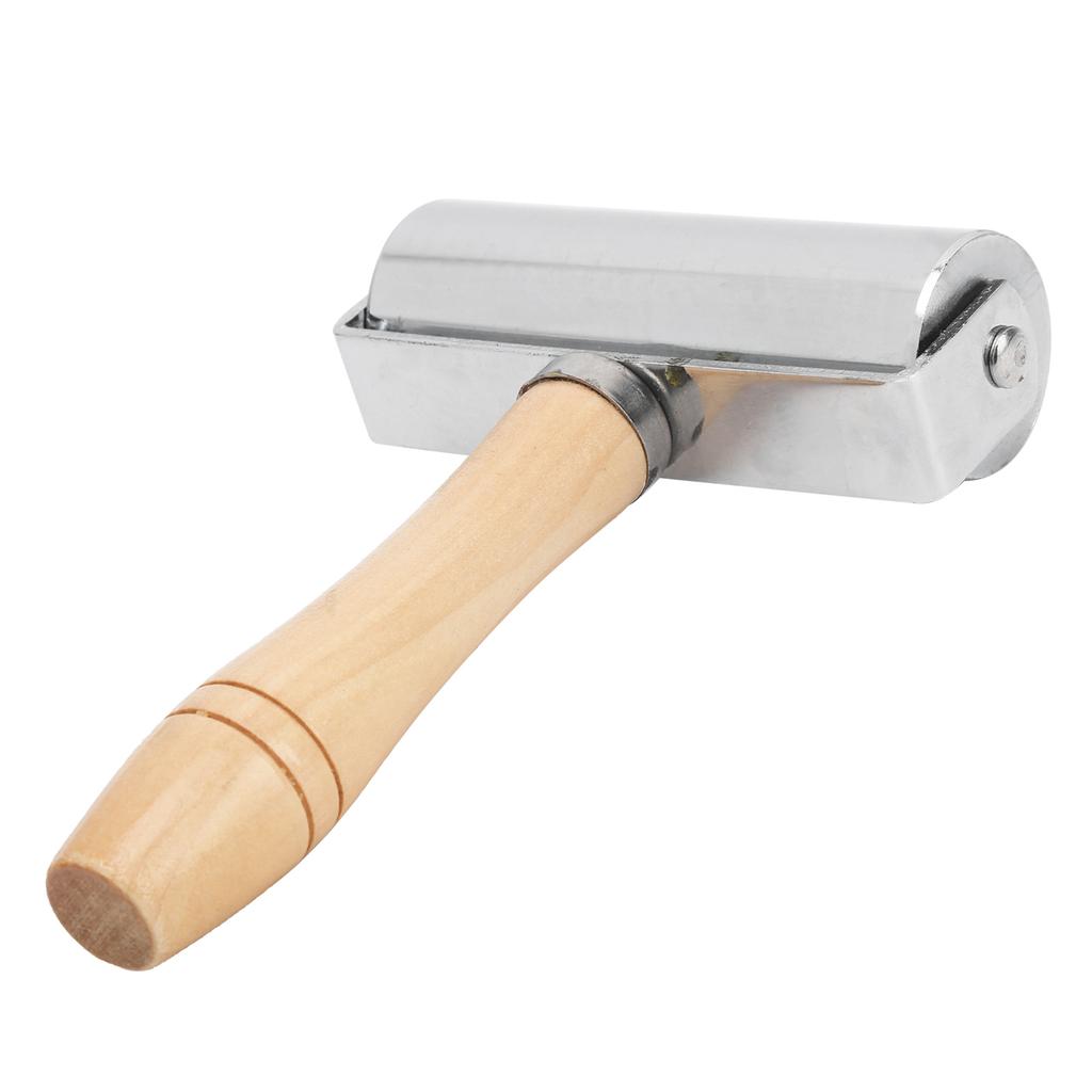 Leather Press   Roller   Leather Craft Wooden Handle   Rolling Tool Silver
