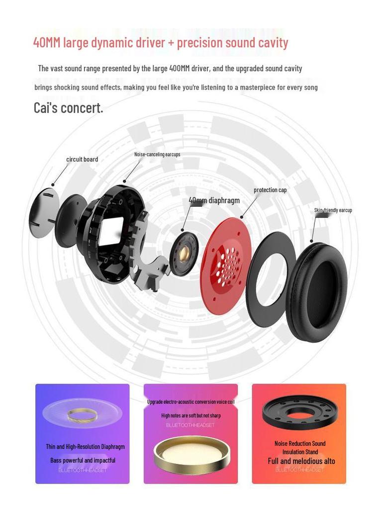 Dragon Totem Wireless Bluetooth Over-Ear Gaming & Sports Headphones