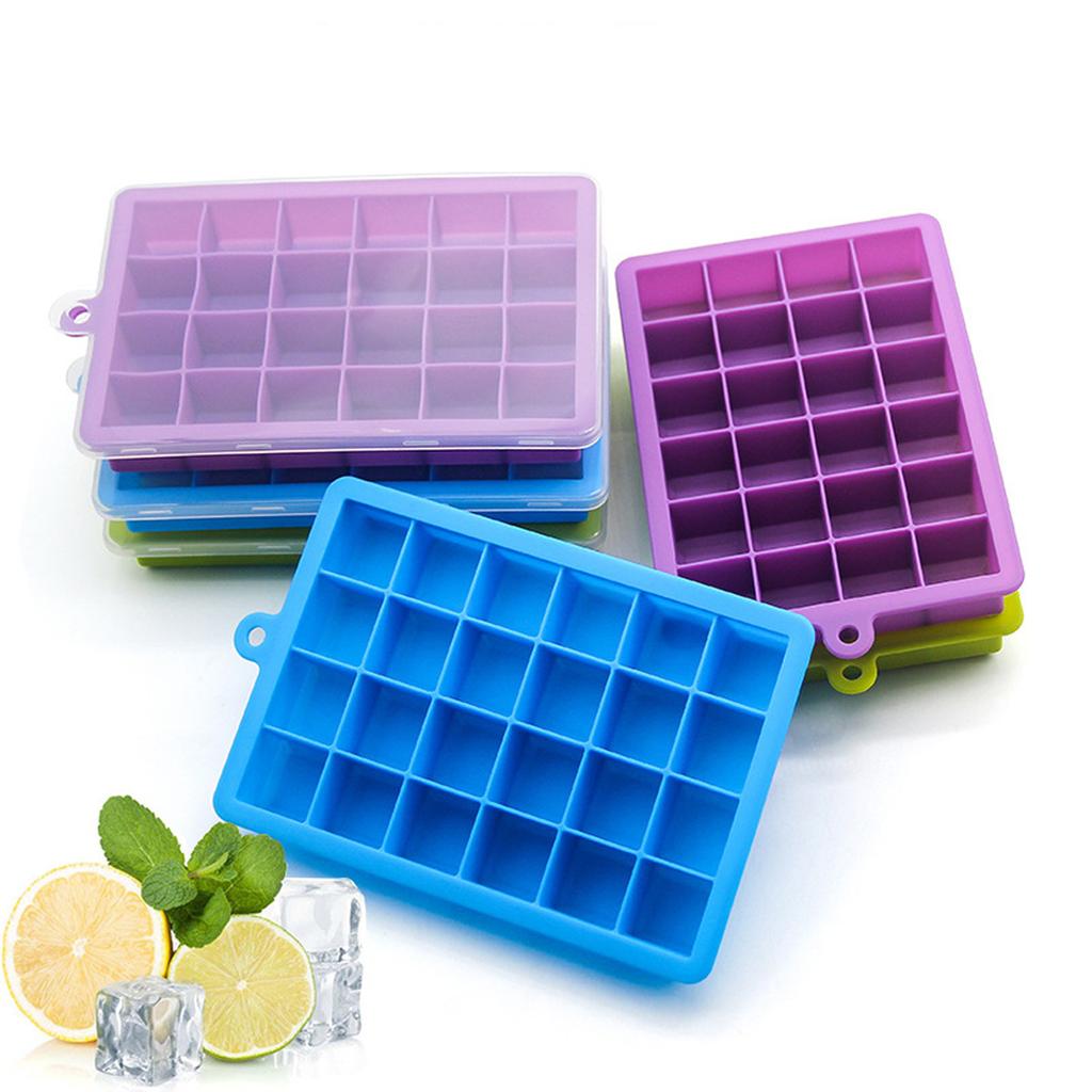 24 Silicone Ice Tray Molds With Lid Ice Molds Home Bar Ice Tray Ice Making