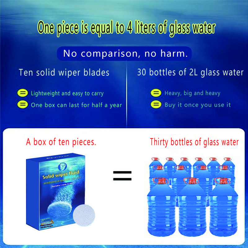 Car Glass Water Summer Effervescent Tablets To Oil Film Remove Car Windscreen Glass Cleaning Tablet for All Seasons