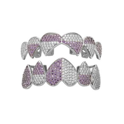 New Heart Pattern Heart Zircon Tooth Caps Cosplay Party Punk CZ Stone Teeth Grillz Body Jewelry Dental Grills Dental