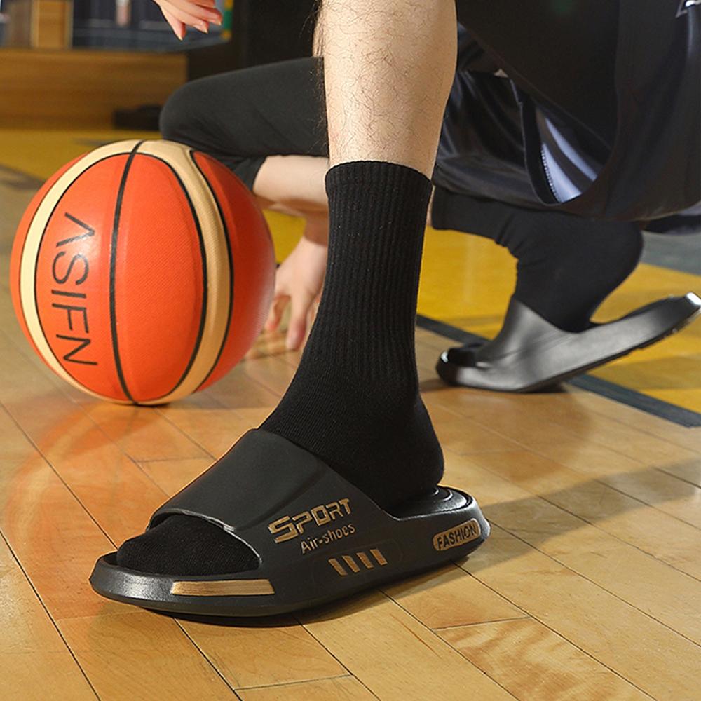 BASATU Fashion Men's Slippers PVC Soft Sole Non-slip Slides Casual Outdoor Beach Flip Flops Home Bathroom Sandal Couples Slipper