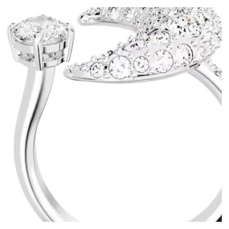 Swarovski Open Design Crystal Ring Men and Women Same Style Couple Model Silver 5677138
