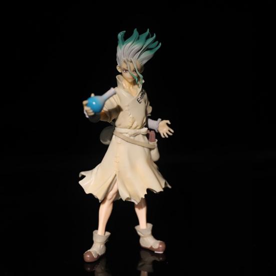 Figure Model Anime Dr Stone Action Ishigami Senkuu PVC Simulation Miniature Collectible for Kids