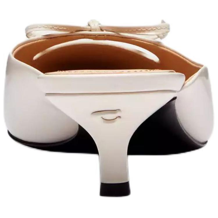 Coach Leather Pointed Toe Slip-On Mules Women Footwear White CAS60-CHK