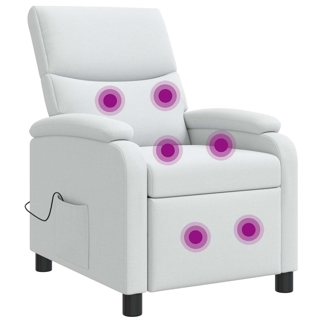 Massage Relax Chair White Fabric