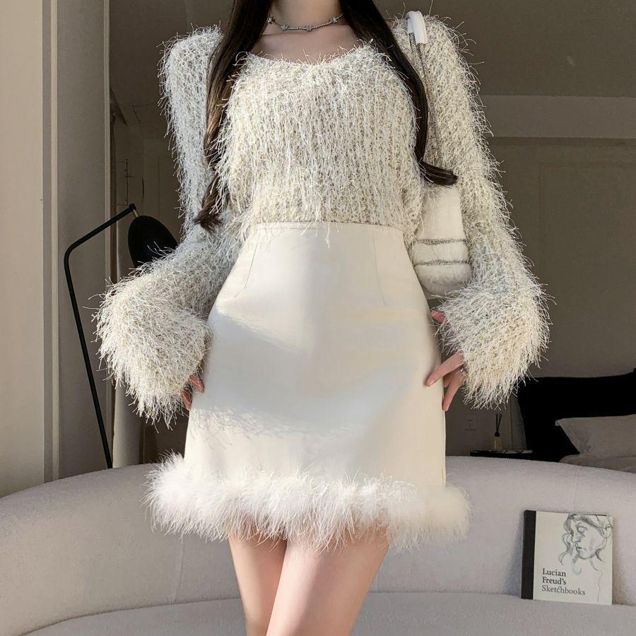 Autumn and Winter Short PU Small Leather Skirt Half Skirt Women's Skirt Autumn New Large Size Short Skirt A Skirt Hip Skirt