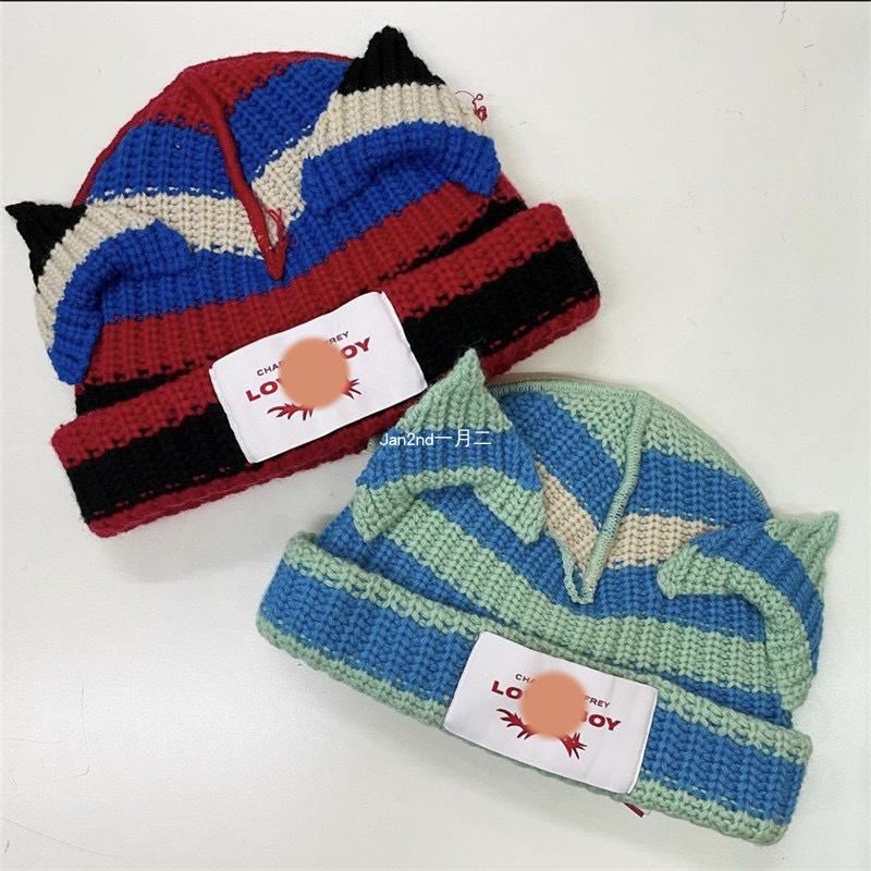 Loverboy Women's Wool Knitted Hat - Cute Cat & Pig Ears, Versatile Autumn/Winter Accessory for Couples.