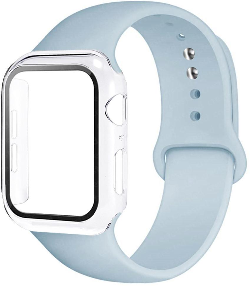 For Apple Watch Bands 46mm 44mm 41mm 40mm 45mm 42mm Silicone Correas Bracelet Iwatch Series 10 9 8 7 6 SE 3 11 Glass+Case+Strap