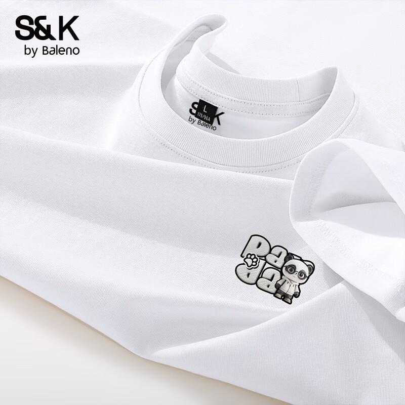 Baleno Men's S&K Guochao Panda Cotton Short Sleeve T-Shirt