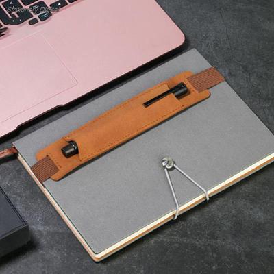 8-15 Inch Adjustable Size Elastic Band Pen Holder PU Leather Pen Sleeve Pouch Elastic Notebook Pen Holder Detachable