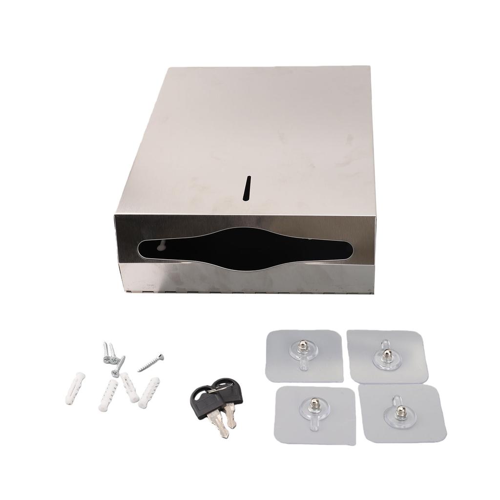 Toilet Paper Dispenser Stainless Steel Commercial Toilet Paper Roll Holder with Lock for Home Hotel Cinema Station