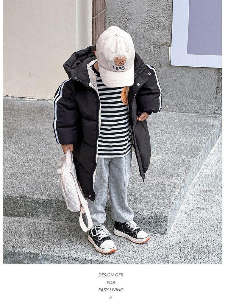 Unisex Winterjacke in mittlerer Länge für Kleinkinder & Kinder - Verdickte Baumwolle, Kniebedeckende Wärme