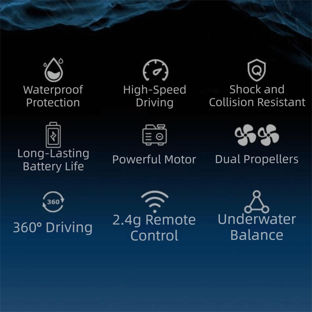 2.4G Remote Control Remote Control Boat Light Speedboat Watercraft Toy RC Boat Toy Summer Game