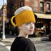 Funny Beer Mug Hat Hat, Novelty Knitted Leg Warmers Versatile Knit for Adults with Handles, Winter Warm Gloves Adults, Men And Women Cute Theme Party