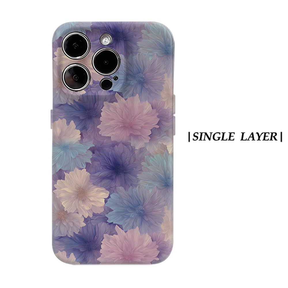 

Soft Gradient Floral Phone Case for IPhone 17AIR 16E 16 15 14 13 12 11 17 Pro Max Plus Double-layer Back Cover IPHONE17PROMAX
