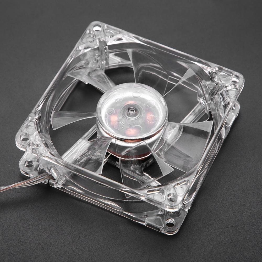 8cm Size USB Cooling Fan LED Light 5V Power Transparent Cooling Fan Colorful Light Computer Cooling Fan Cooling Case