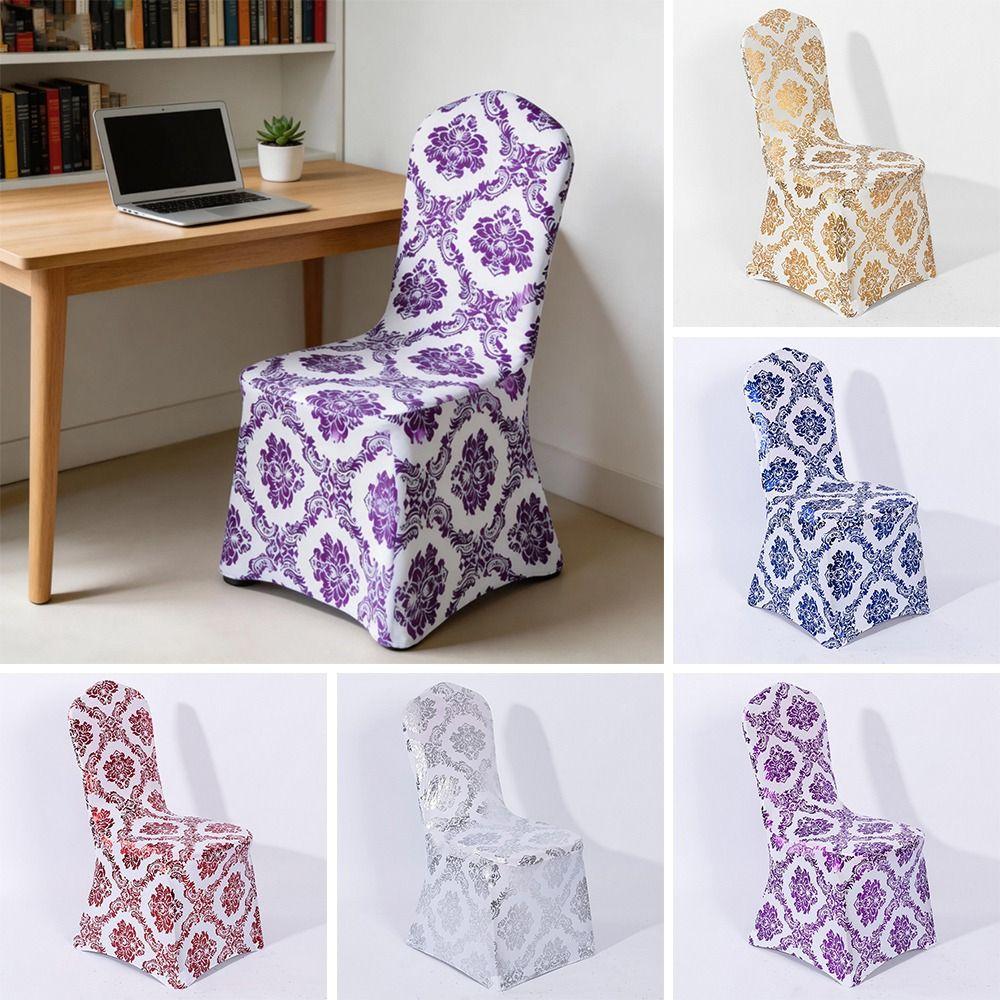 Removable Decorative Slipcovers Bronzing Gold Elastic Chair Cover Decor Chair Covers  Wedding