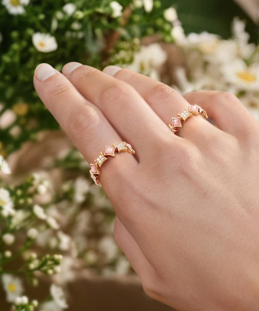 Lola Rose Starry Pink Mother-Of-Pearl Women'S Gemstone Ring