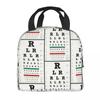 Funny Drummers Eye Chart Thermal Insulated Lunch Bag Women Resuable Lunch Container for School Office Outdoor Storage Food Box