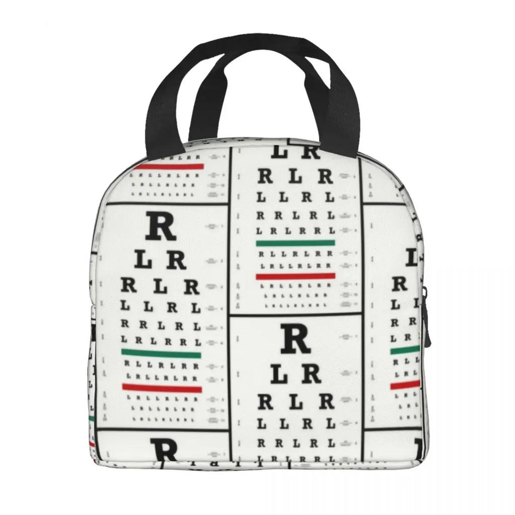 Funny Drummers Eye Chart Thermal Insulated Lunch Bag Women Resuable Lunch Container for School Office Outdoor Storage Food Box
