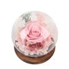 Eternal   Glass Cover Wooden Base For  Flower Decor for Anniversay Birthday Gift