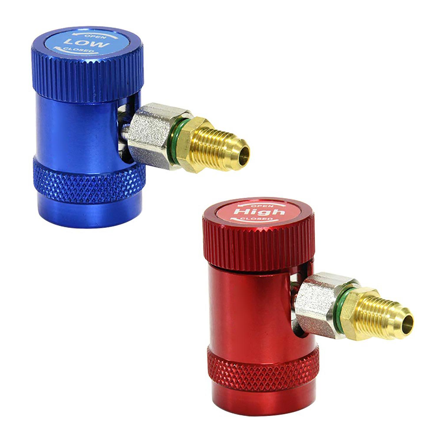 R1234yf Адаптер быстрого соединения Автомобильный кондиционер Сторона высокого/низкого давления R1234yf Быстроразъемные муфты Адаптеры хладагента Комплект для переоборудования 2 шт.