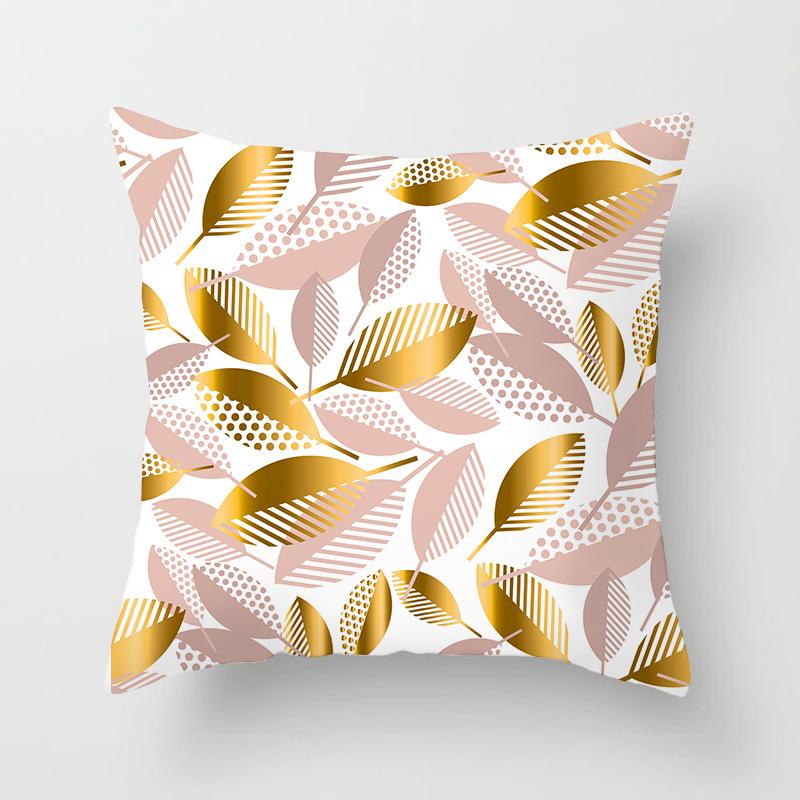 New Pink Geometric Ultra-short Velvet Pillow Case Home Sofa Cushion Pillow