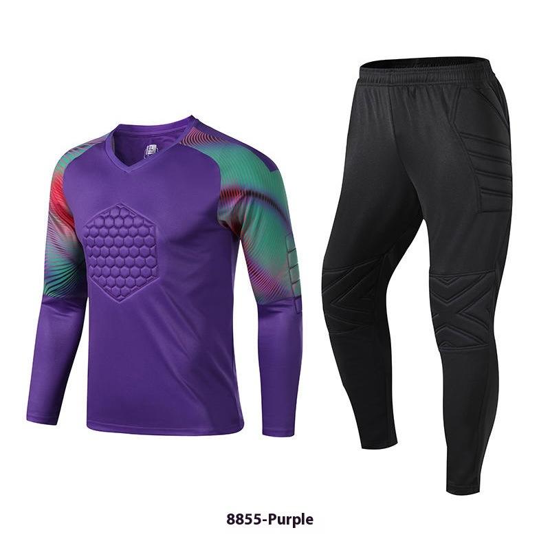 Men and Boys Football Goalkeeper Suit, Trousers Suit, Long-sleeved Thickened Sponge Goalkeeper Suit, Soccer Football Uniform