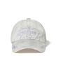 Bieseulaebis 3D Embroidery Dirty Washed Cotton Cap White