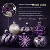 2026 Irregular Painted Electroplated Christmas Balls - 6cm, 24pcs Set for Creative Tree Ornaments.