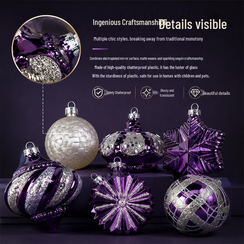 2026 Irregular Painted Electroplated Christmas Balls - 6cm, 24pcs Set for Creative Tree Ornaments.