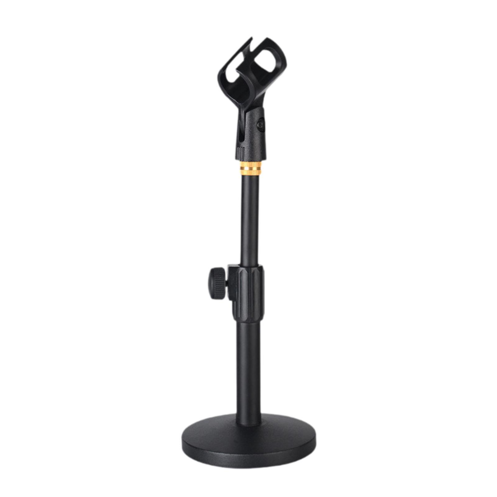 

Tabletop Microphone Stand Adjustable Metal Desk Mic Holder Stable Pedestal for Meeting Room Office Stage Singing чорний