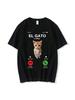 El Gato Is Calling Meme Sad Crying Cat Munchkin Kitty Meme T Shirt Fashion Short Sleeves Oversized T-Shirt Streetwear Unisex