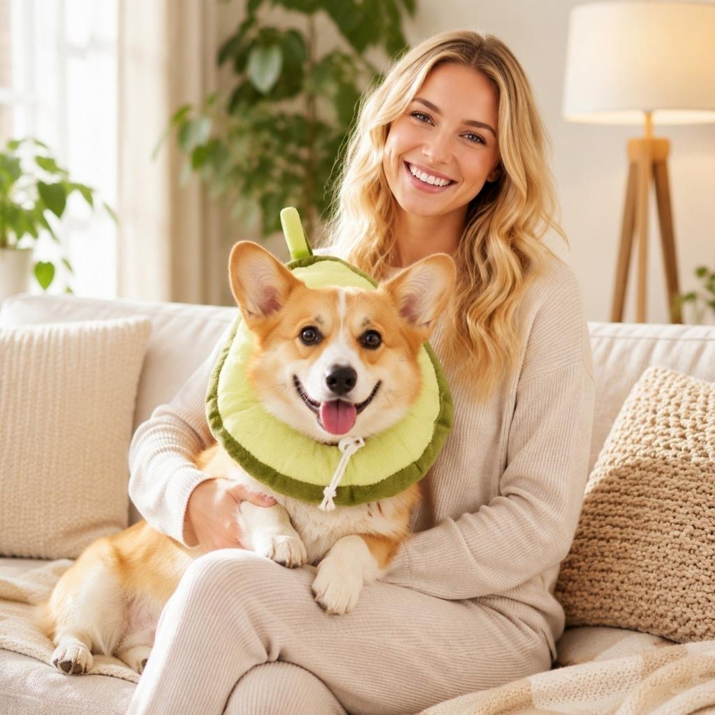 Pet Soft Inflatable Elizabethan Collar Adjustable Protective Neck Cone for Dogs Cats Anti-Lick Recovery Collar Soft Headgear