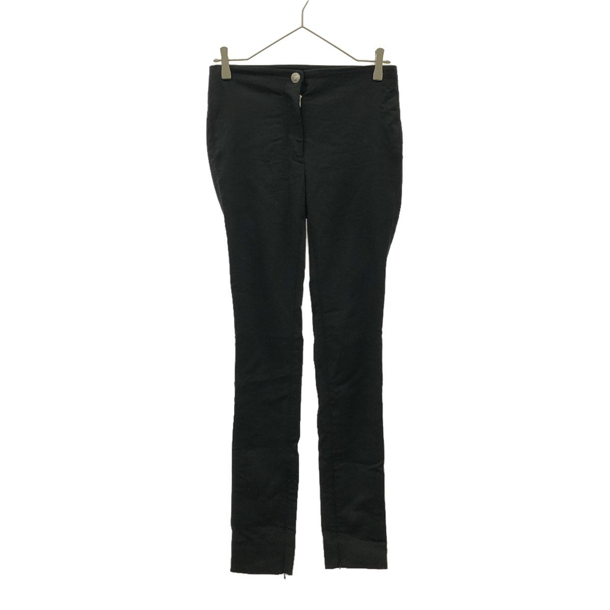 

HELMUT LANG wool blend Slim pants black Zip slit at hem Women Used