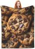 Cookie Blanket for Kids Adults, Soft Lightweight Flannel Food Chocolate Chip Cookie Throw Blanket for Sofa Couch Bed Traveling