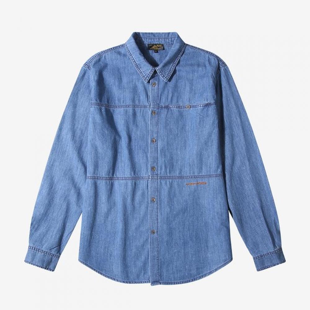 Le Mont Saint Michel Cotton Denim Shirt  Blue 50
