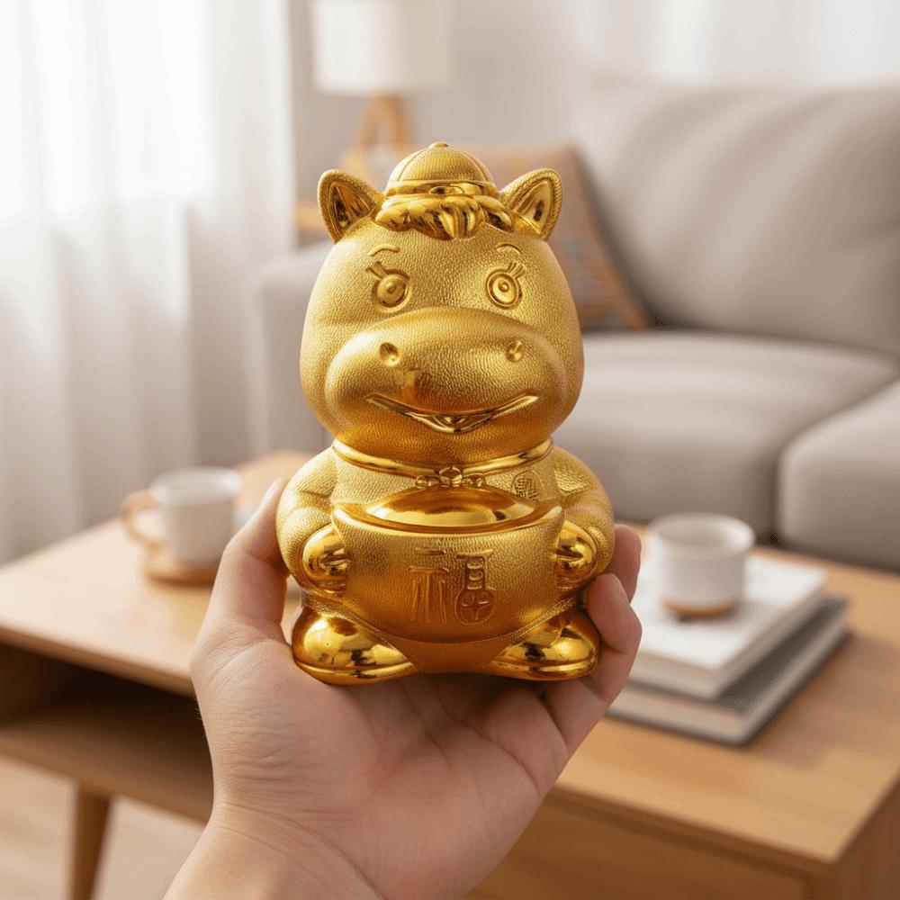 Traditionelle Glücksgeld-Barren Statuen Gold Feng Shui Wohlstandssymbol Tierkreis Pferd Sparschwein Geschenk
