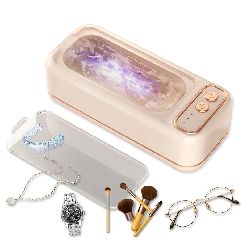 Limpador Ultrassônico Portátil para Joias Relógio Óculos - Vibração de Alta Frequência Carregamento USB Máquina Amigável para Viagem
