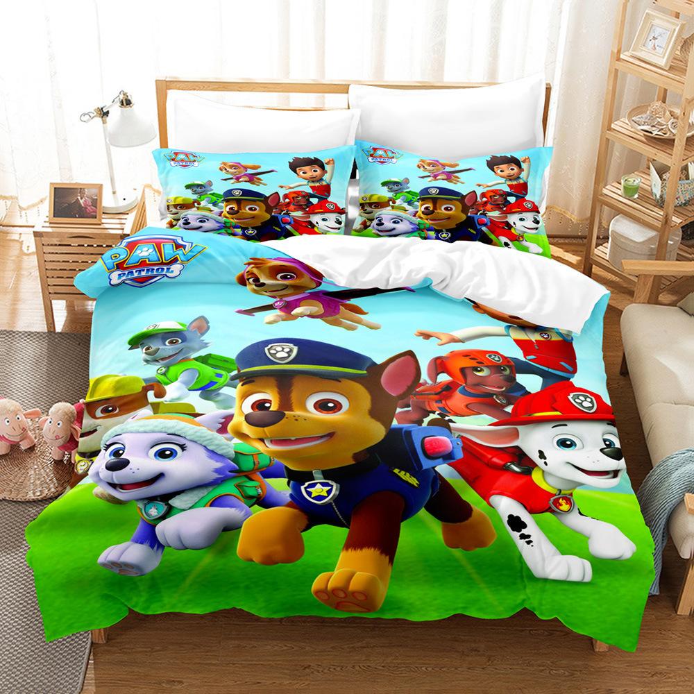 

Набор из трех предметов Wang Wang 3D цифровая печать Пододеяльник Наволочка Постельное белье 135 * 200