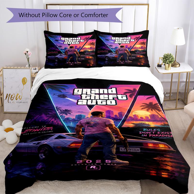 Grand Theft Auto Bedding Set Suitable For Living Room Soft Fabric Christmas Gift