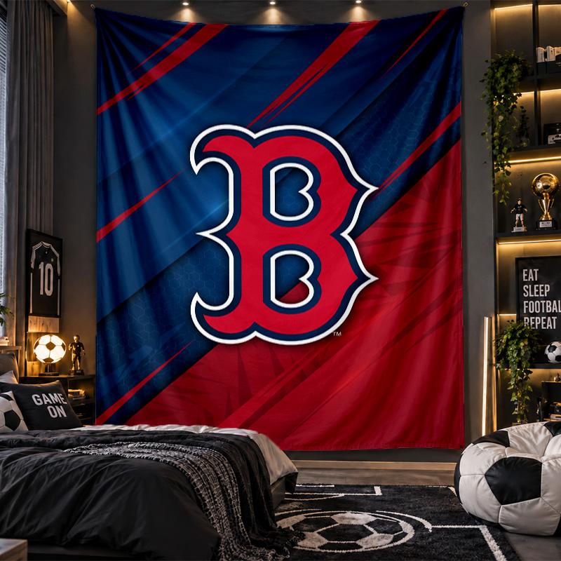 Wall Hanging Tapestry Boston Red Sox Print Cloth for Living Room Bedroom Home Decor