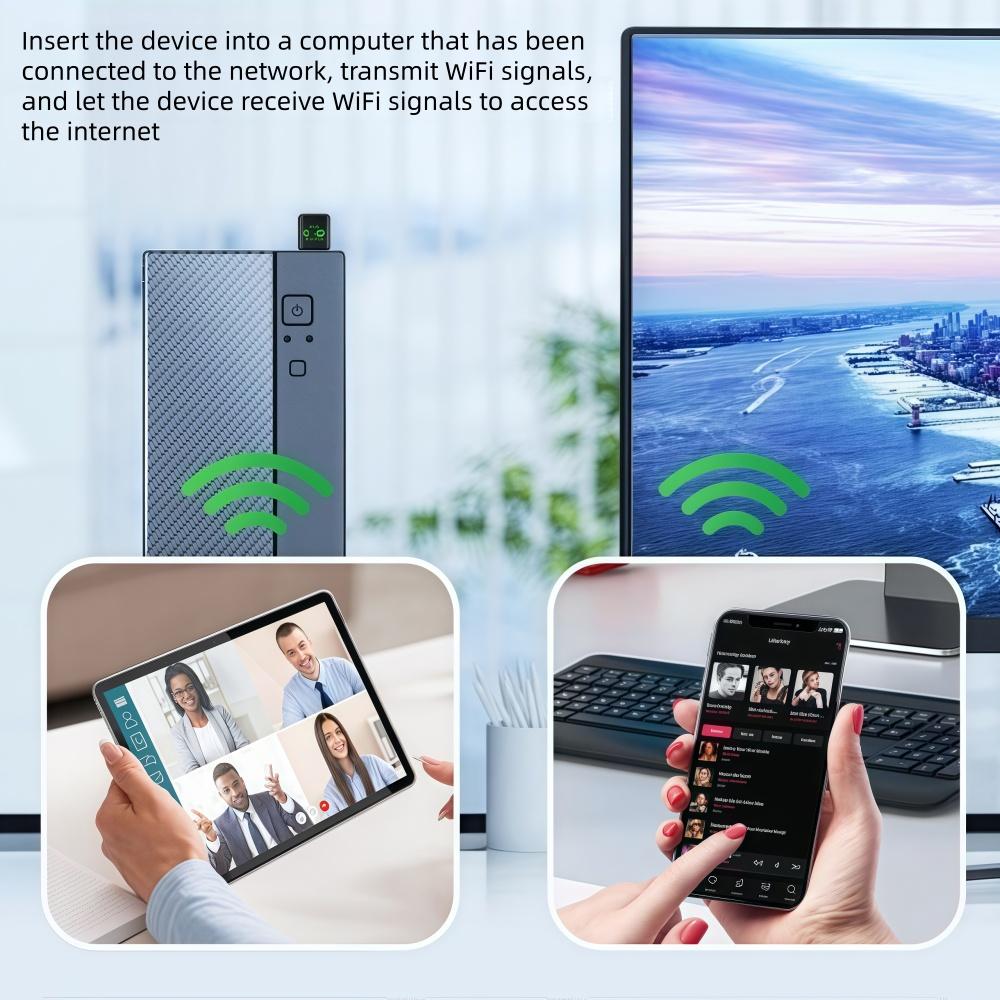 AX900 WIFI6 USB Adapter Dual Band 2.4/5G Bluetooth 5.4 Drive Free Wireless Network Card for Win7/10/11 Desktop and Laptops