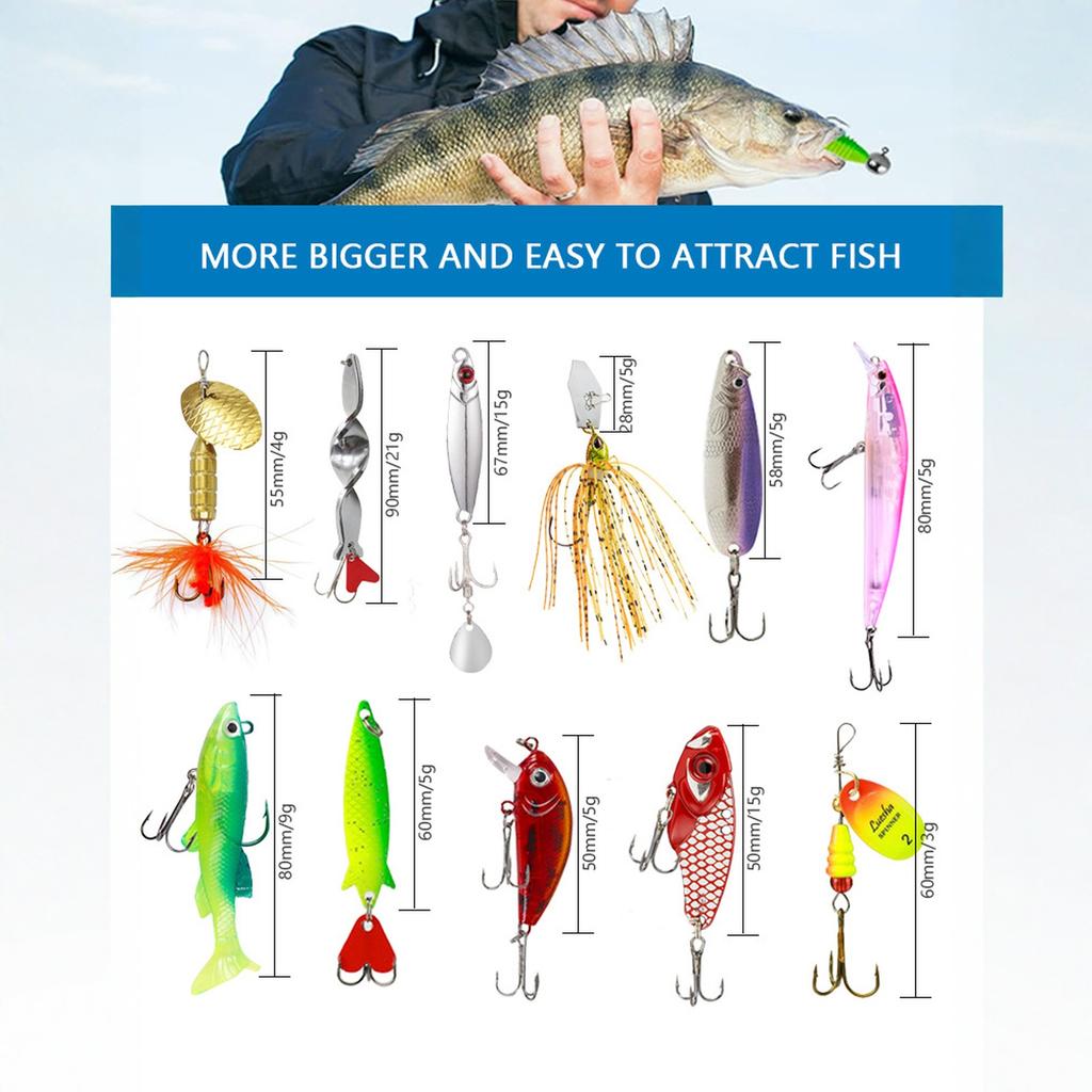 Trout Fishing | Multiple Chamber Inside | (2) - Size 10 Treble Hooks | for Fishing Bass, Trout, Walleye, | Count 1 |